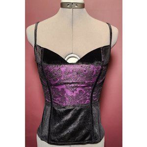 Victoria's Secret Black Velvet and Lace Bustier Top - Size 34C